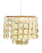 Chandelier Light Beige Coco Shells Pendant Lamp Boho Style Beliani
