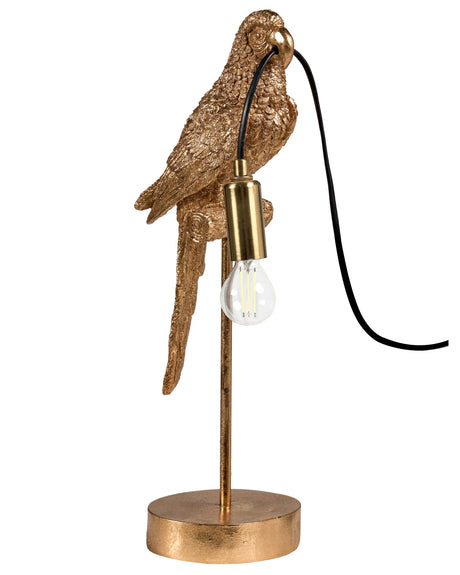 Table Lamp Gold Polyresin Bedside Light Reading Lamp Animal-Themed Living Room Bedroom Glam Style Beliani