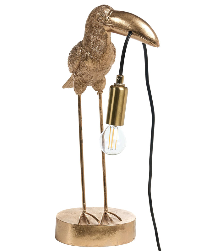Table Lamp Gold Polyresin Bedside Light Reading Lamp Animal-Themed Living Room Bedroom Glam Style Beliani