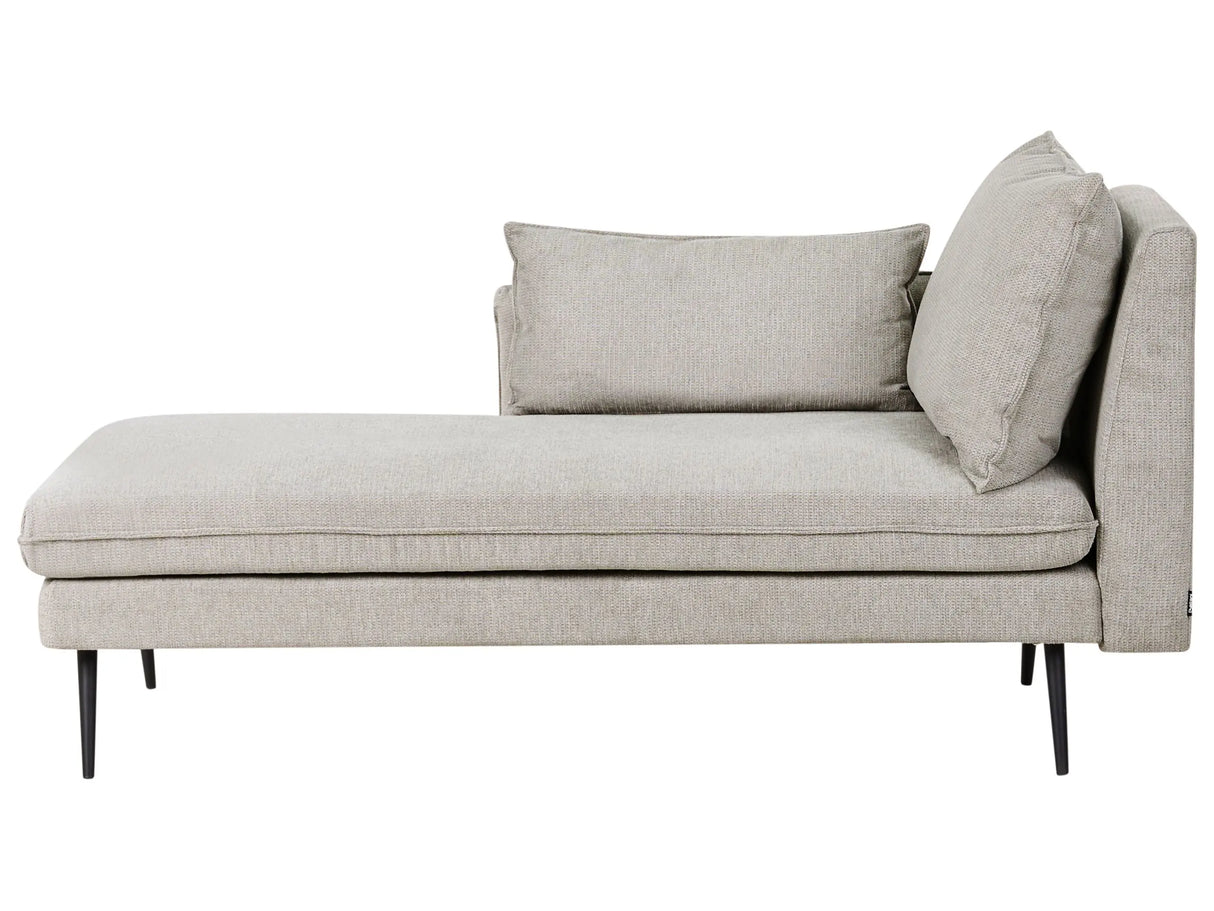 Right Hand Chaise Lounge Grey Fabric with Scatter Cushions Water Repellent Daybed Minimalistic Style Beliani