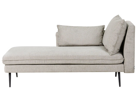 Right Hand Chaise Lounge Grey Fabric with Scatter Cushions Water Repellent Daybed Minimalistic Style Beliani
