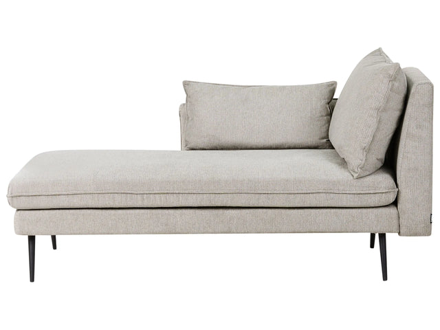 Right Hand Chaise Lounge Grey Fabric with Scatter Cushions Water Repellent Daybed Minimalistic Style Beliani