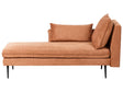Right Hand Chaise Lounge Orange Fabric with Scatter Cushions Water Repellent Daybed Minimalistic Style Beliani