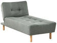 Chaise Lounge Green Fabric Upholstery Light Wood Legs Scandinavian Style Beliani