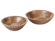 Set of 2 Fruit Bowls Brown Mango Wood Handmade Painted Kitchen Dining Room Beliani