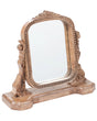 Makeup Mirror Brown Mango Wood Dressing Table Magnifying Mirror Decorative Beliani