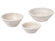 Set of 3 Fruit Bowls Light Brown Mango Wood Handmade Painted Kitchen Dining Room Beliani