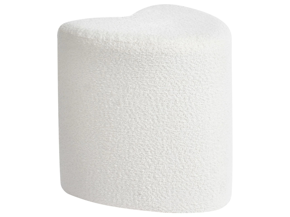 Pouffe Off-White Chenille Upholstered Seat Heart Shaped Living Room Bedroom Beliani