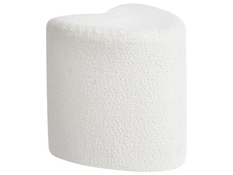 Pouffe Off-White Chenille Upholstered Seat Heart Shaped Living Room Bedroom Beliani