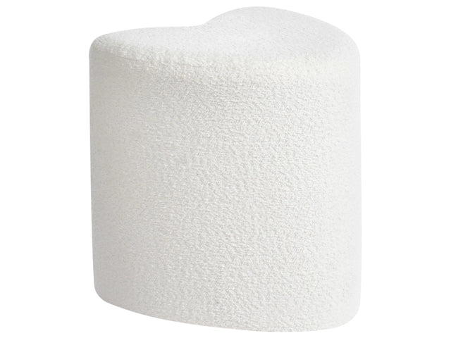 Pouffe Off-White Chenille Upholstered Seat Heart Shaped Living Room Bedroom Beliani