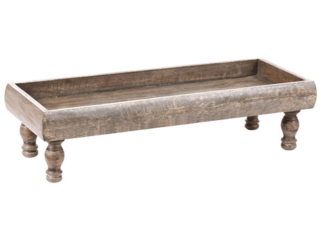 Serving Tray Brown Mango Wood Decorative Stylish Carved Cake Stand Pastry Holder Beliani
