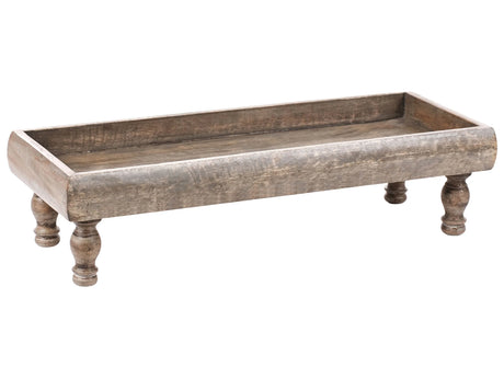 Serving Tray Brown Mango Wood Decorative Stylish Carved Cake Stand Pastry Holder Beliani