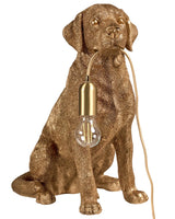 Table Lamp Gold Polyresin Animal-Themed Bedside Light Reading Lamp Dog Shape Living Room Bedroom Glam Style Beliani