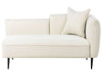 Chaise Lounge Off-White Fabric Metal Legs Right Hand with Cushion Modern Design Beliani