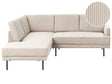 Right Hand Corner Sofa Corduroy Beige 4-Seater Upholstered Metal Legs Woven Fabric Cushioned Back Minimalist Modern Beliani