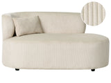 Chaise Lounge Beige Corduroy Upholstery with Scatter Cushion Left Hand Beliani