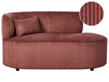 Chaise Lounge Red Corduroy Upholstery with Scatter Cushion Left Hand Beliani