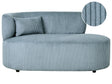 Chaise Lounge Blue Corduroy Upholstery with Scatter Cushion Left Hand Beliani