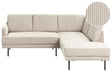 Left Hand Corner Sofa Corduroy Beige 4-Seater Upholstered Metal Legs Woven Fabric Cushioned Back Minimalist Modern Beliani