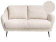 2 Seater Sofa Beige Boucle Upholstery Iron Black Legs with Armrests Thick Seat Modern Style Living Room Beliani