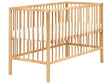 Baby Cot Bed Light Brown Pine Wood 60 x 120 cm with Bars Height Adjustable Standard Size Nursery Accessories Minimalistic Design Beliani