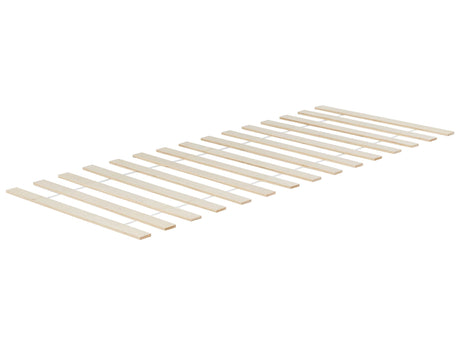 Slatted Bed Base Light Wood EU Single Size 3ft 32 Flat Support Slats Rolled Beliani