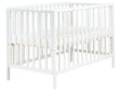 Baby Cot Bed White Pine Wood 60 x 120 cm with Bars Height Adjustable Standard Size Nursery Accessories Minimalistic Design Beliani
