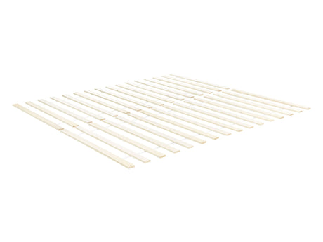 Slatted Bed Base Light Wood EU Single Size 4ft6 Flat Support Slats Rolled Beliani