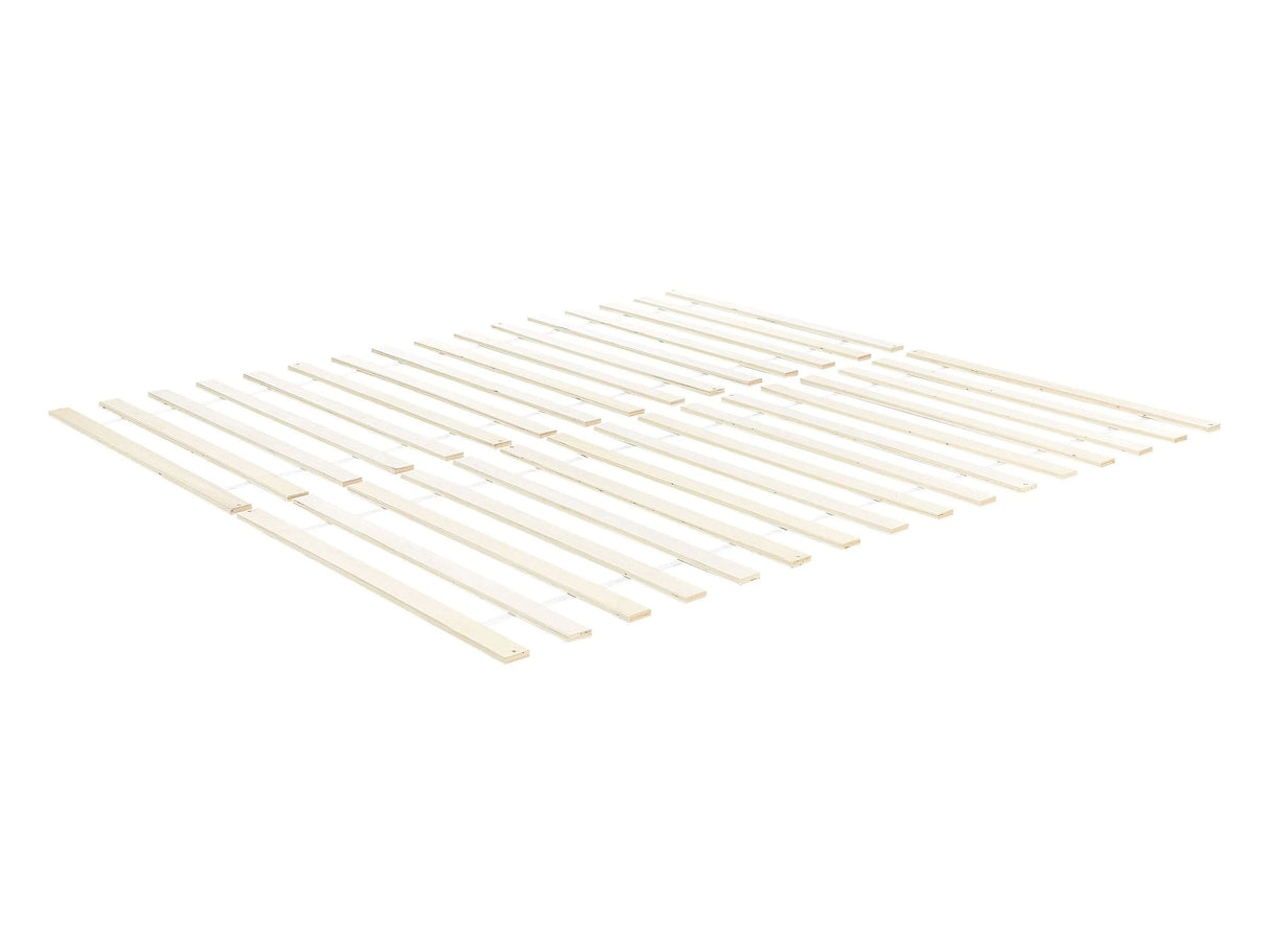 Slatted Bed Base Light Brown EU Single Size 4ft6 Flat Support Slats Rolled Beliani