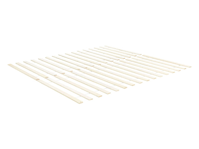 Slatted Bed Base Light Brown EU Single Size 4ft6 Flat Support Slats Rolled Beliani