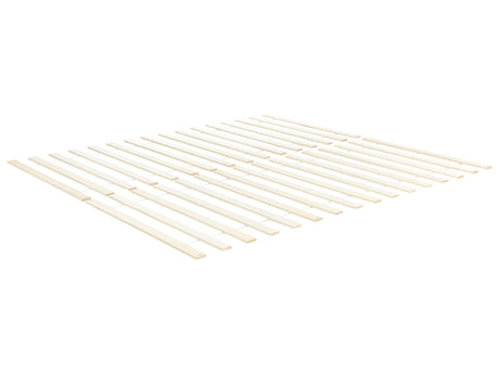 Slatted Bed Base Light Wood EU Super King Size 6ft 32 Flat Support Slats Rolled Beliani