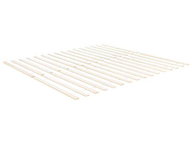 Slatted Bed Base Light Wood EU Super King Size 6ft 32 Flat Support Slats Rolled Beliani