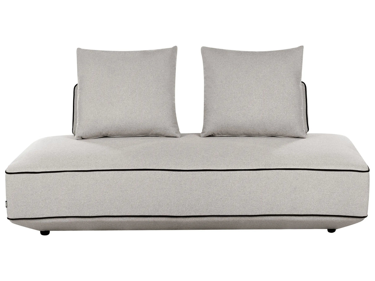 Modern Fabric Light Grey Chaise Lounge with Cushions Modern Upholstered Daybed with Pocket Spring Seat Beliani