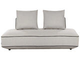 Modern Fabric Light Grey Chaise Lounge with Cushions Modern Upholstered Daybed with Pocket Spring Seat Beliani