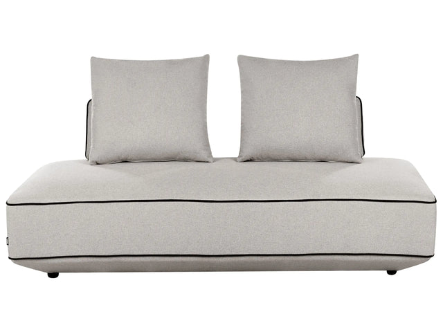 Modern Fabric Light Grey Chaise Lounge with Cushions Modern Upholstered Daybed with Pocket Spring Seat Beliani