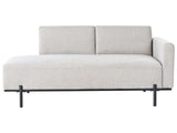Right Hand Chaise Lounge Light Grey Faux Linen Minimalistic Style Metal Legs Living Room Chaise Beliani