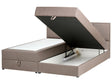EU Super King Size Divan Bed with Storage Taupe  Fabric 6ft with Mattress Beliani