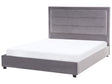 Waterbed Dark Grey Velvet Fabric Upholstery EU Double Size 4ft6 Modern Design Padded Headboard Beliani