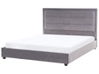 Waterbed Dark Grey Velvet Fabric Upholstery EU King Size 5ft3 Modern Design Padded Headboard Beliani