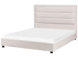 Waterbed Light Beige Polyester Fabric Upholstery EU Double Size 4ft6 Modern Design Padded Headboard Beliani