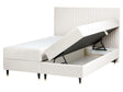 EU King Size Divan Bed with Storage Off-White Velvet Fabric 5ft3 with Mattress Beliani