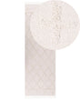 Area Rug Beige Cotton 80 x 230 cm Minimalistic Tufted Shaggy Geometric Pattern Living Room Bedroom Beliani