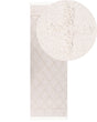 Area Rug Beige Cotton 80 x 230 cm Minimalistic Tufted Shaggy Geometric Pattern Living Room Bedroom Beliani