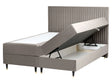 EU King Size Divan Bed with Storage Taupe Velvet Fabric 5ft3 with Mattress Beliani