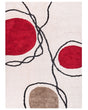 Area Rug Cotton Beige and Red 140 x 200 cm Abstract Pattern Low Pile Modern Beliani