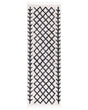 Area Rug Beige and Black Cotton 80 x 230 cm Rectangular Geometric Pattern Boho Oriental Style Beliani