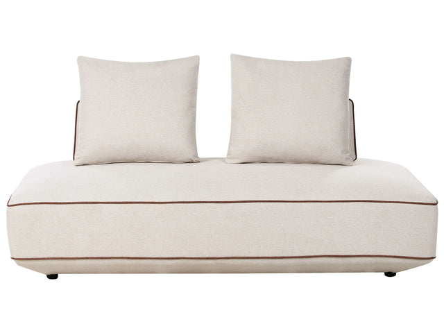 Modern Fabric Beige Chaise Lounge with Cushions Modern Upholstered Daybed with Pocket Spring Seat Beliani