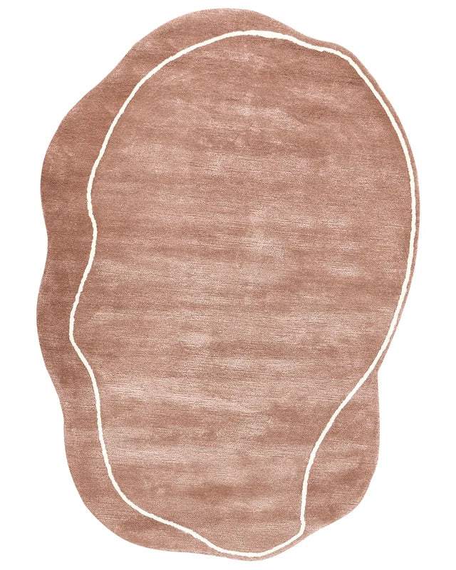 Area Rug Brown Viscose and Wool Geometric Pattern 160 x 230 cm Modern Glam Style Beliani