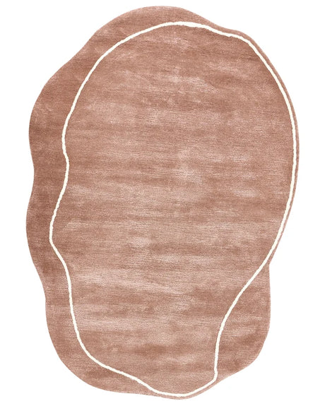 Area Rug Brown Viscose and Wool Geometric Pattern 160 x 230 cm Modern Glam Style Beliani