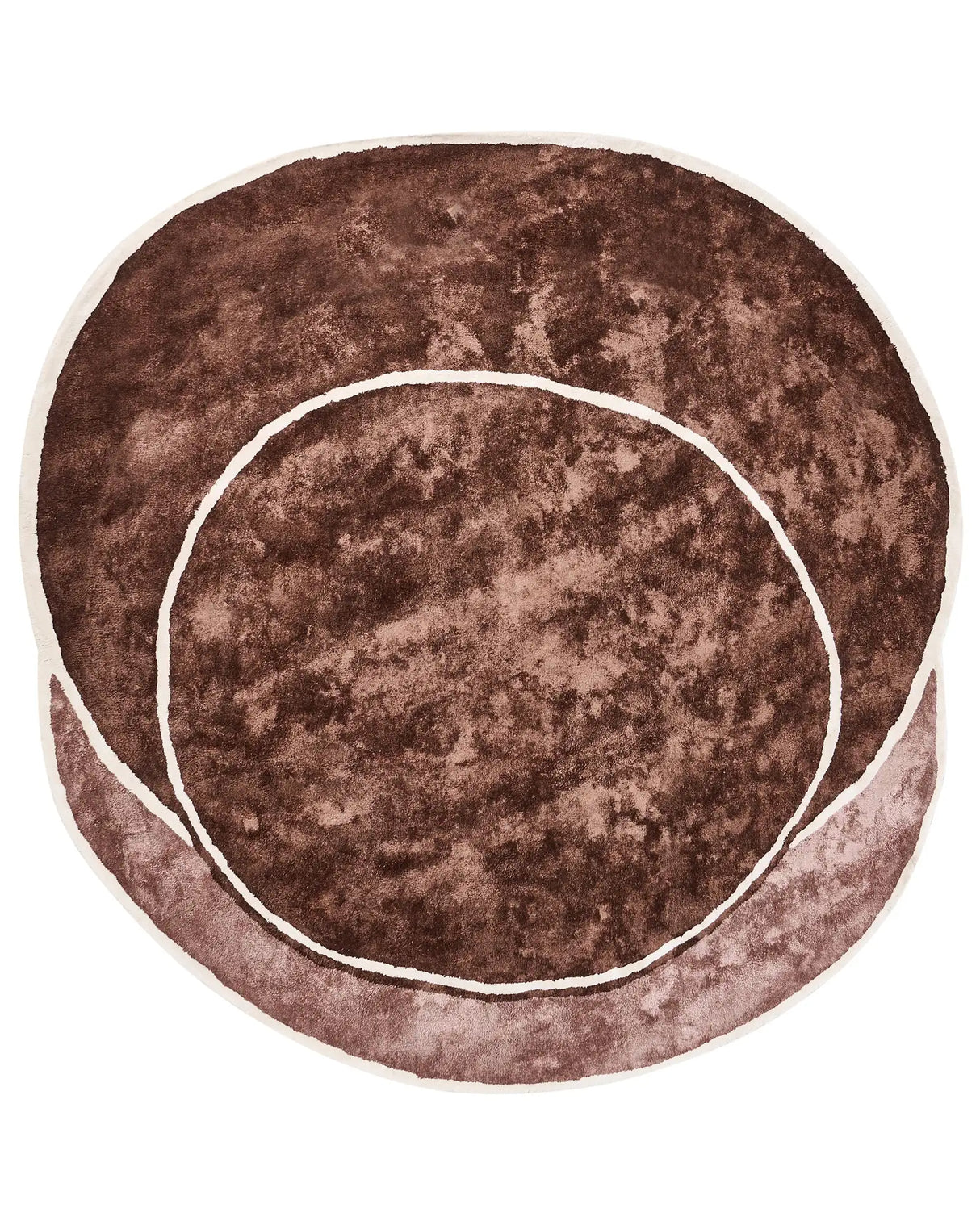 Area Rug Brown and Light Brown Viscose and Wool Geometric Pattern 200 x 200 cm Modern Glam Style Beliani